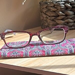 Stylish Pink Patterned Reading Glasses